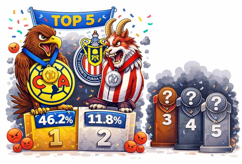 Los m&aacute;s odiados de la Liga MX 2026: Am&eacute;rica lidera
