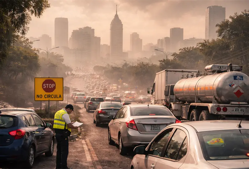La Fase I de contingencia ambiental por ozono en la ZMVM restringir&aacute; ma&ntilde;ana s&aacute;bado la circulaci&oacute;n de veh&iacute;culos