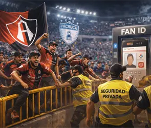 Caos en el Hidalgo: la porra del Atlas enfrenta a la seguridad Caos en el Hidalgo: la porra del Atlas enfrenta a la seguridad