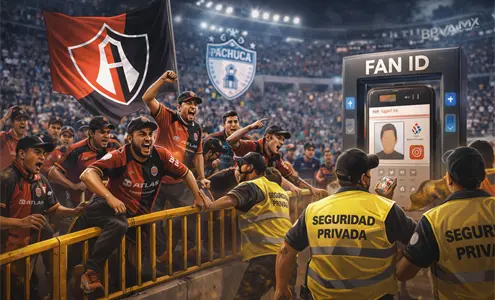 Caos en el Hidalgo: la porra del Atlas enfrenta a la seguridad