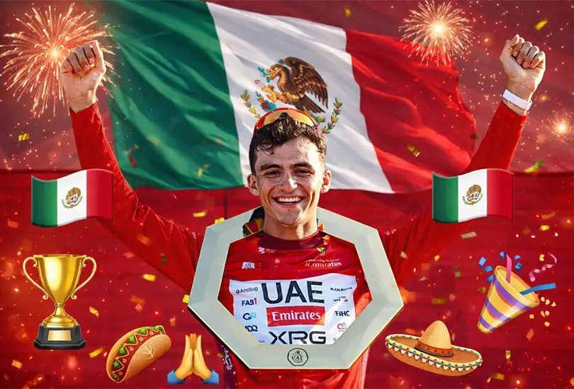 Isaac del Toro levanta los brazos y hace historia: campeón del UAE Tour 2026, orgullo mexicano que ya rueda entre los grandes del mundo. Isaac del Toro levanta los brazos y hace historia: campeón del UAE Tour 2026, orgullo mexicano que ya rueda entre los grandes del mundo.