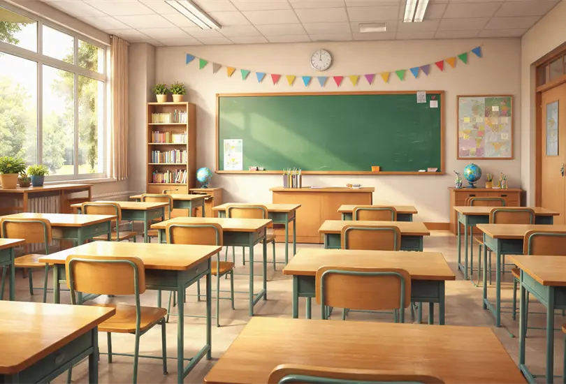 Aula de educación básica vacía durante la jornada del Consejo Técnico Escolar, día en que se suspenden clases para estudiantes. Aula de educación básica vacía durante la jornada del Consejo Técnico Escolar, día en que se suspenden clases para estudiantes.