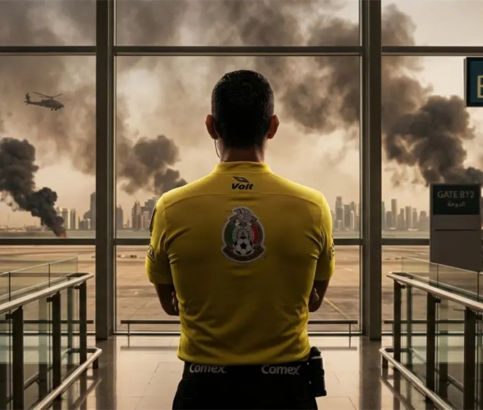 Árbitro mexicano atrapado en Qatar por conflicto en Medio Oriente Árbitro mexicano atrapado en Qatar por conflicto en Medio Oriente