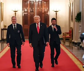 Las fotos de Messi en la Casa Blanca