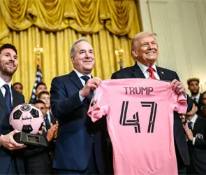 Trump llama "guapos" a jugadores del Inter Miami en la Casa Blanca