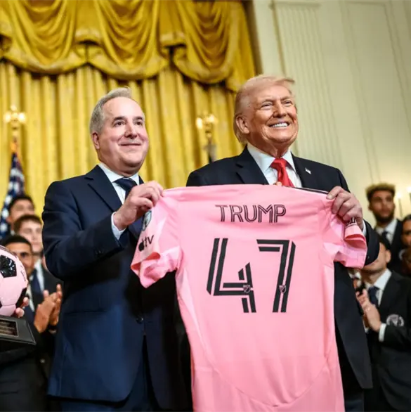 Trump llama "guapos" a jugadores del Inter Miami en la Casa Blanca