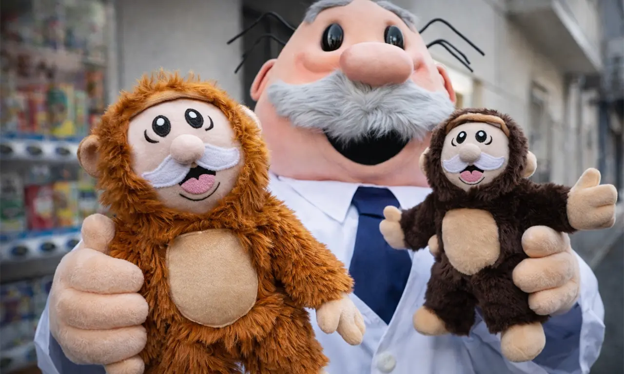  El fenómeno viral del pequeño macaco Punch llegó hasta el Dr. Simi con un peluche especial presentado en Tokio. 