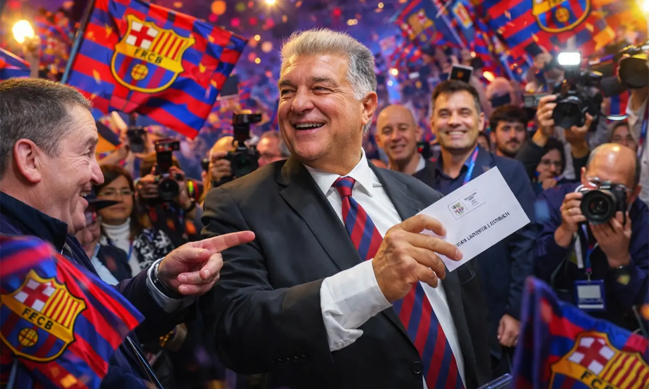  Laporta arrasa y es reelecto como presidente del Barcelona 