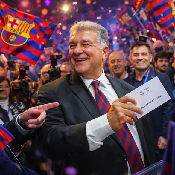 Laporta arrasa y es reelecto como presidente del Barcelona