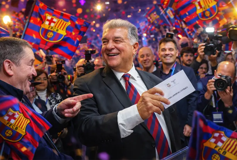 Laporta arrasa y es reelecto como presidente del Barcelona