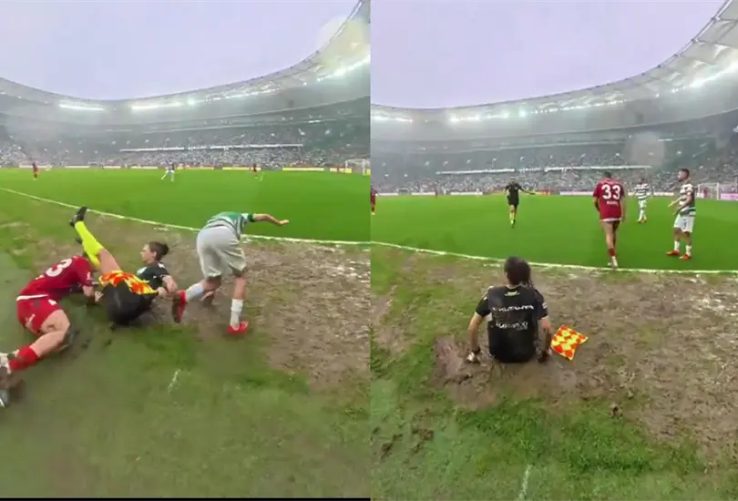 Indiferencia total: jugadores derriban a jueza y siguen jugando"