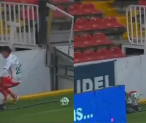 Tremendo susto: Emilio Lara cae en el Corregidora