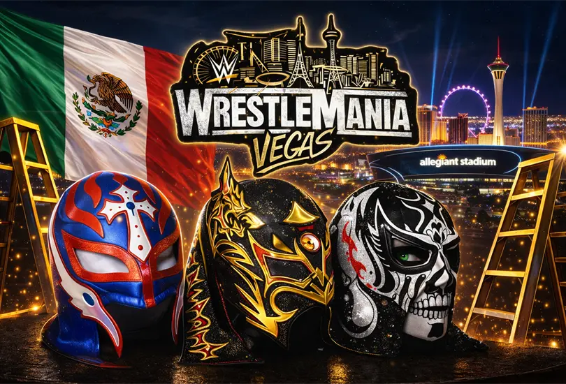 Rey Mysterio, Dragon Lee y Penta estar&aacute;n en la lucha de escaleras de WrestleMania 42, orgullo mexicano en Las Vegas.