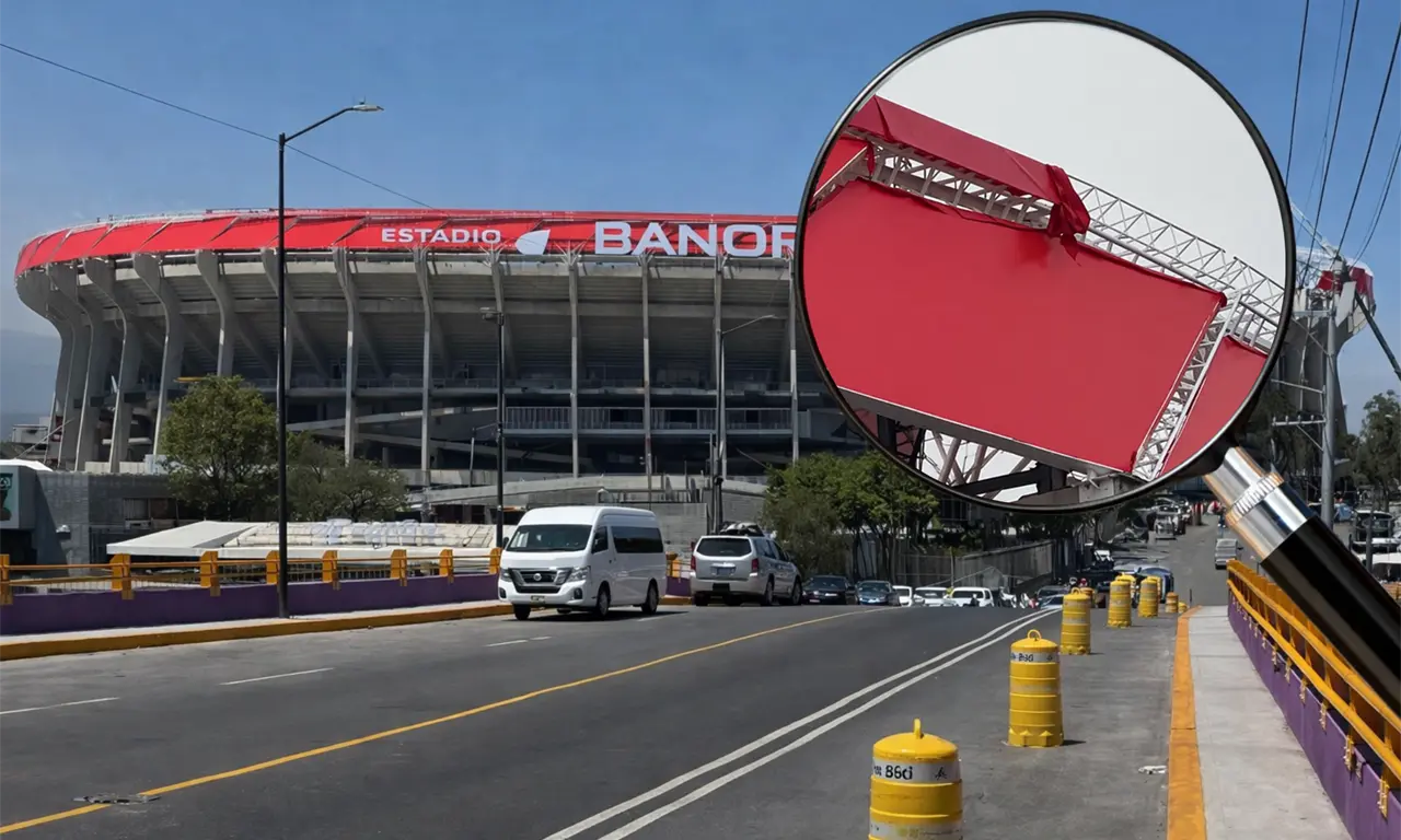  ¡Ni un mes! lonas del Estadio Azteca se está desprendiendo 