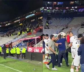 La porra de Pachuca despidi&oacute; a Pumas con violencia