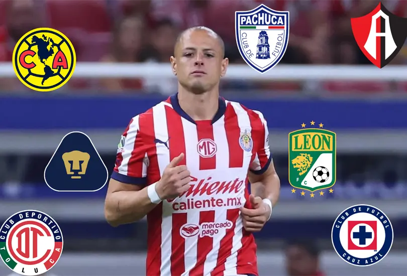 Javier &acute;Chicharito&acute; Hern&aacute;ndez imaginado con los colores de varios clubes de la Liga MX, un ejercicio creativo que despierta debate y curiosidad entre la afici&oacute;n.