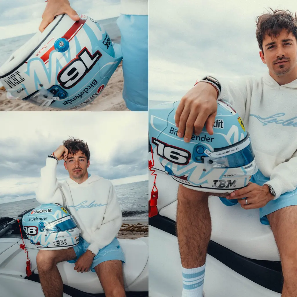 Charles Leclerc: Baby blue inspirado en los tonos costeros de Miami.