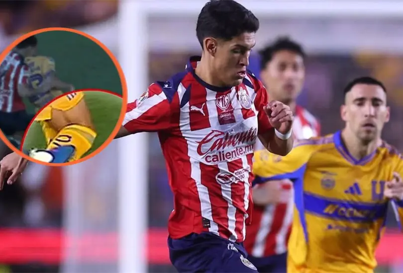 Jugada pol&eacute;mica Tigres vs Chivas