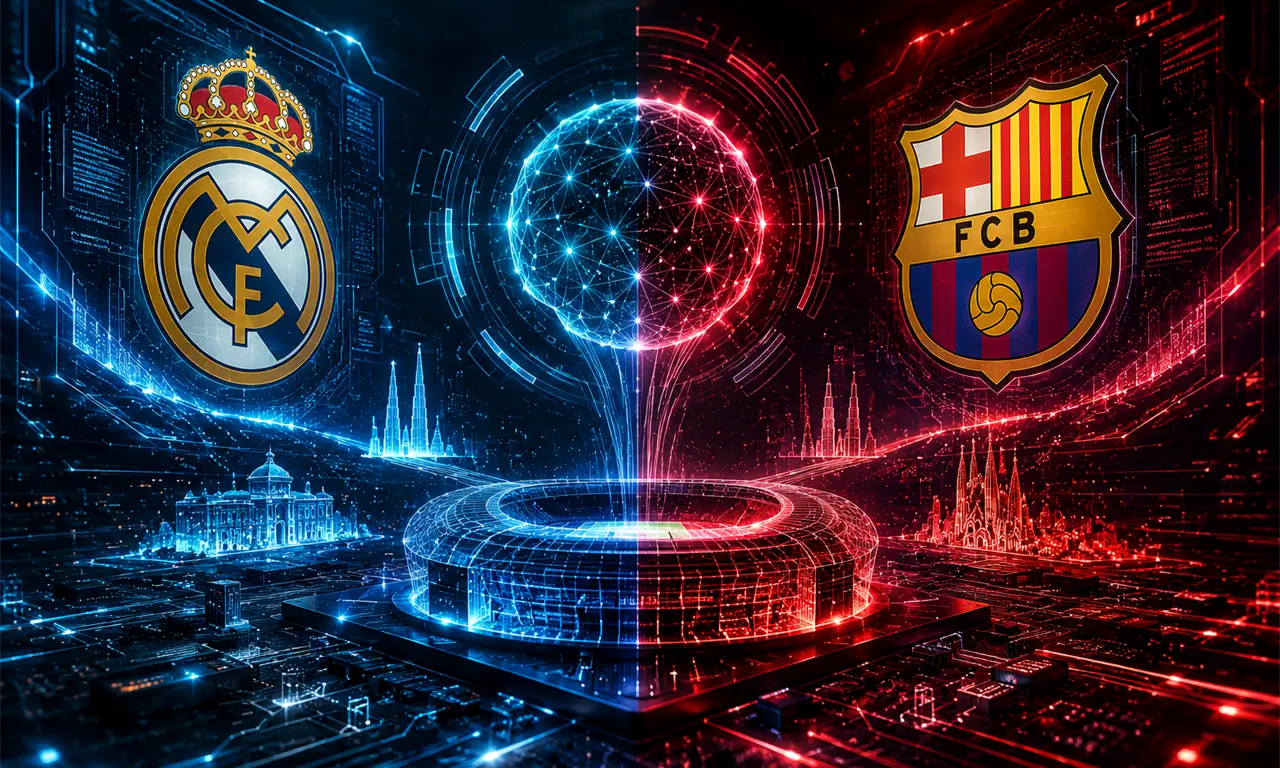  La inteligencia artificial apunta al Camp Nou: Barcelona y Real Madrid, un duelo que podría definir al campeón. 