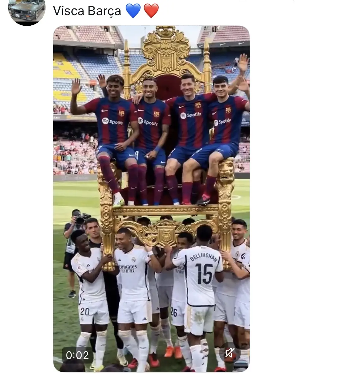 Real Madrid cargando el trono del Barcelkna