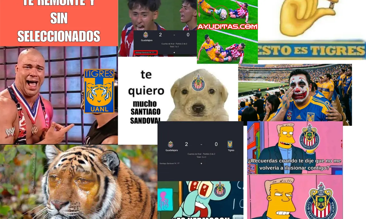  Las redes se llenaron de humor y burla: los mejores memes del triunfo de Chivas sobre Tigres. 