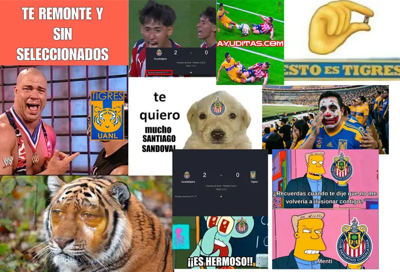 Las redes se llenaron de humor y burla: los mejores memes del triunfo de Chivas sobre Tigres.