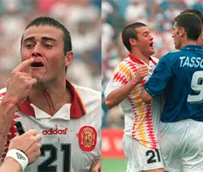 La noche en que Luis Enrique termin&oacute; llorando y ensangrentado en un Mundial