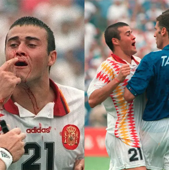 La noche en que Luis Enrique termin&oacute; llorando y ensangrentado en un Mundial