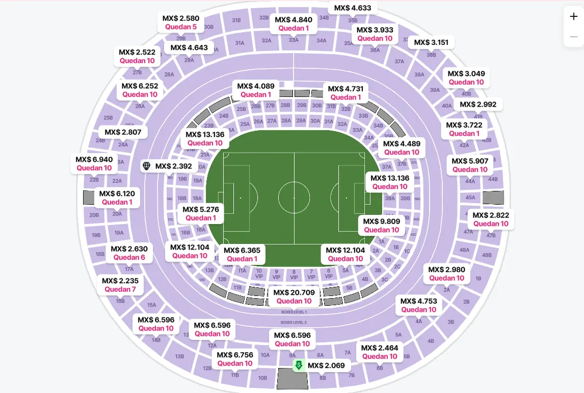 Precios de&nbsp;StubHub M&eacute;xico a 15 de mayo 2026, 17:00 hrs.