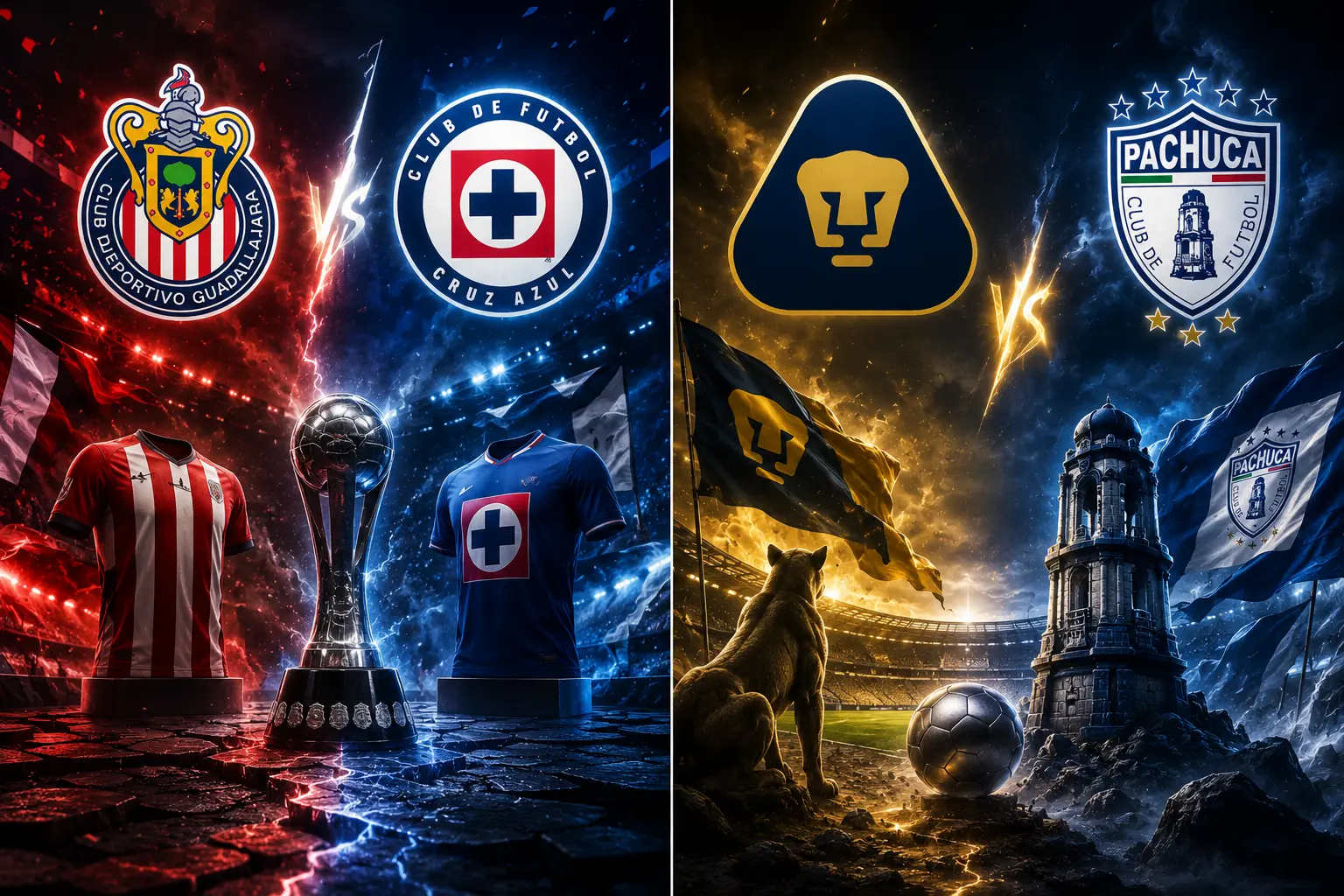 La antesala de la gloria est&aacute; lista.<br>Cruz Azul y Chivas chocan entre presi&oacute;n, historia y juventud, mientras Pumas y Pachuca prometen una batalla de estilos donde cualquier error puede definir el boleto a la final.