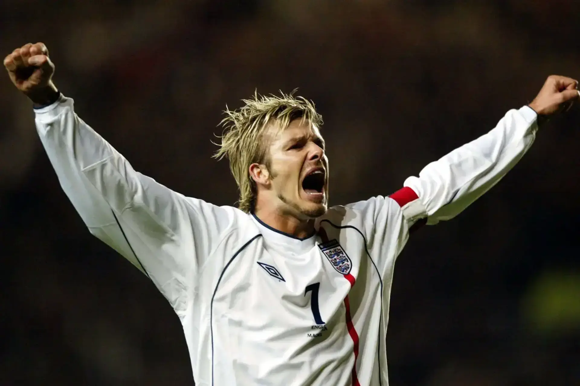 David Beckham con la Selecci&oacute;n de Inglaterra