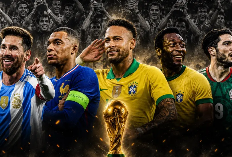 Selecciones con m&aacute;s victorias en mundiales