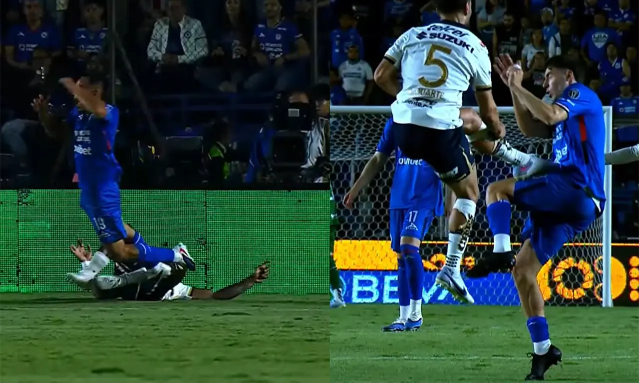  2 jugadas marcaron la polémica en el Cruz Azul vs Pumas 
