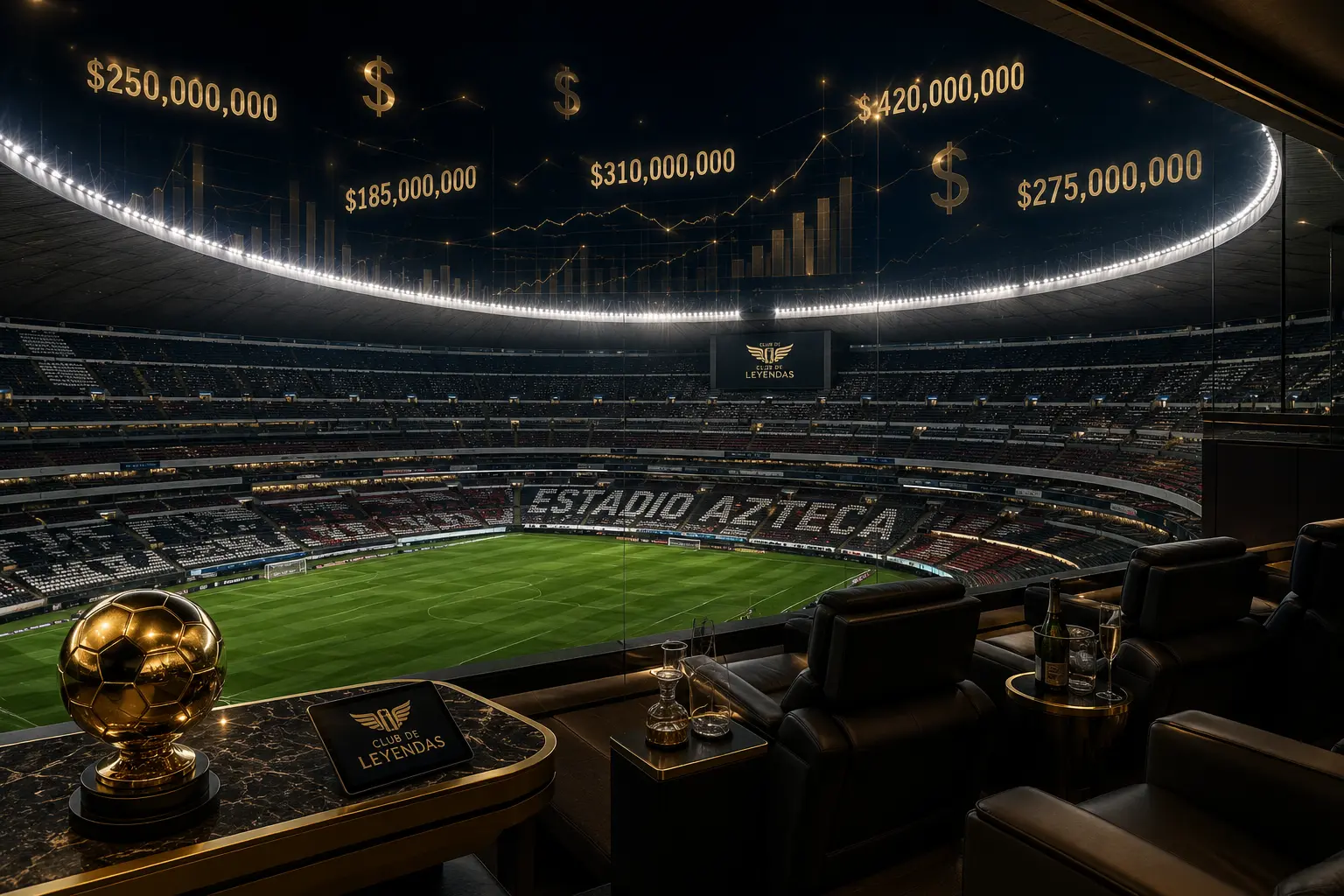 El Azteca presume palcos valuados hasta en 20 millones de pesos.
