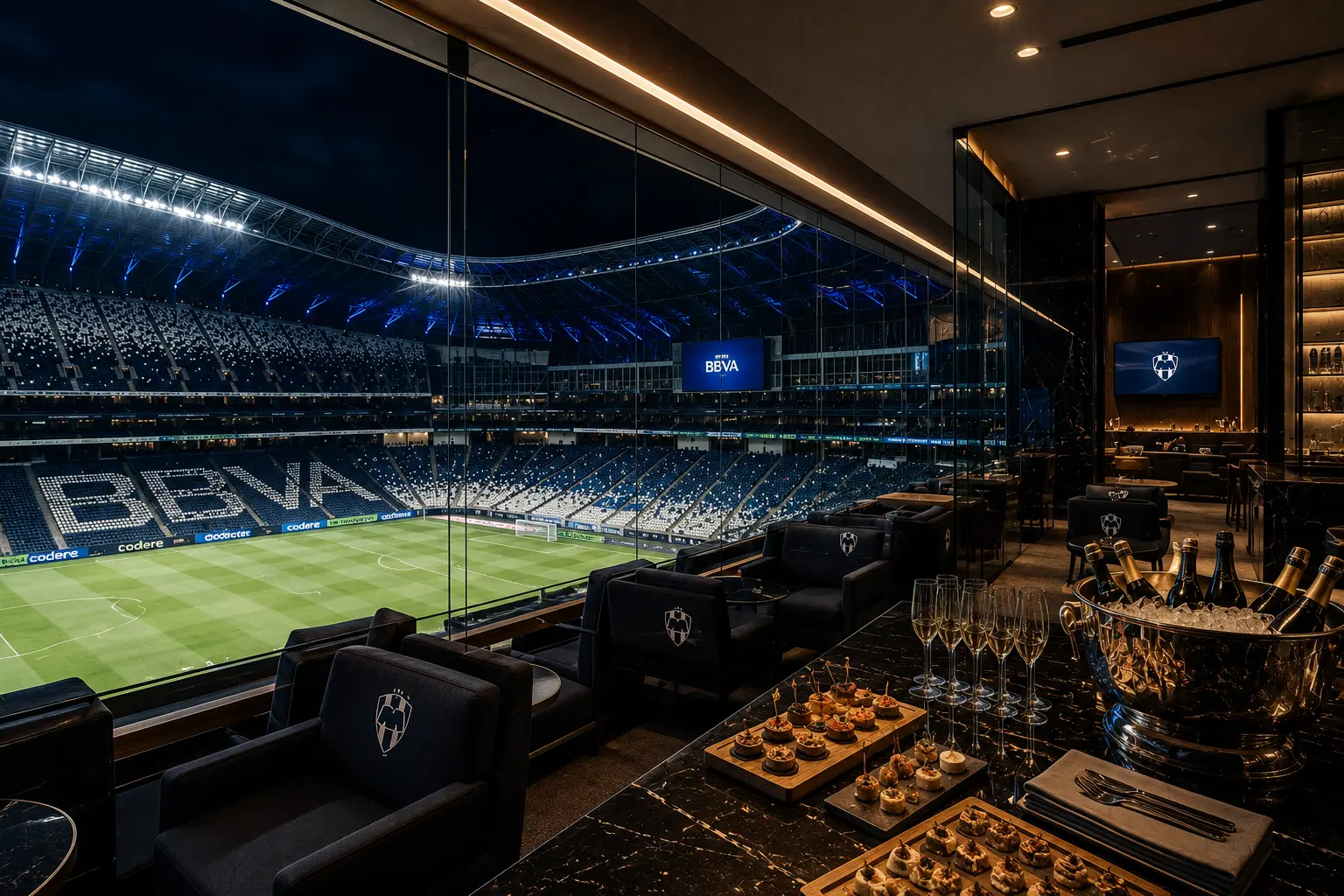 El BBVA ofrece suites premium con hospitalidad millonaria.