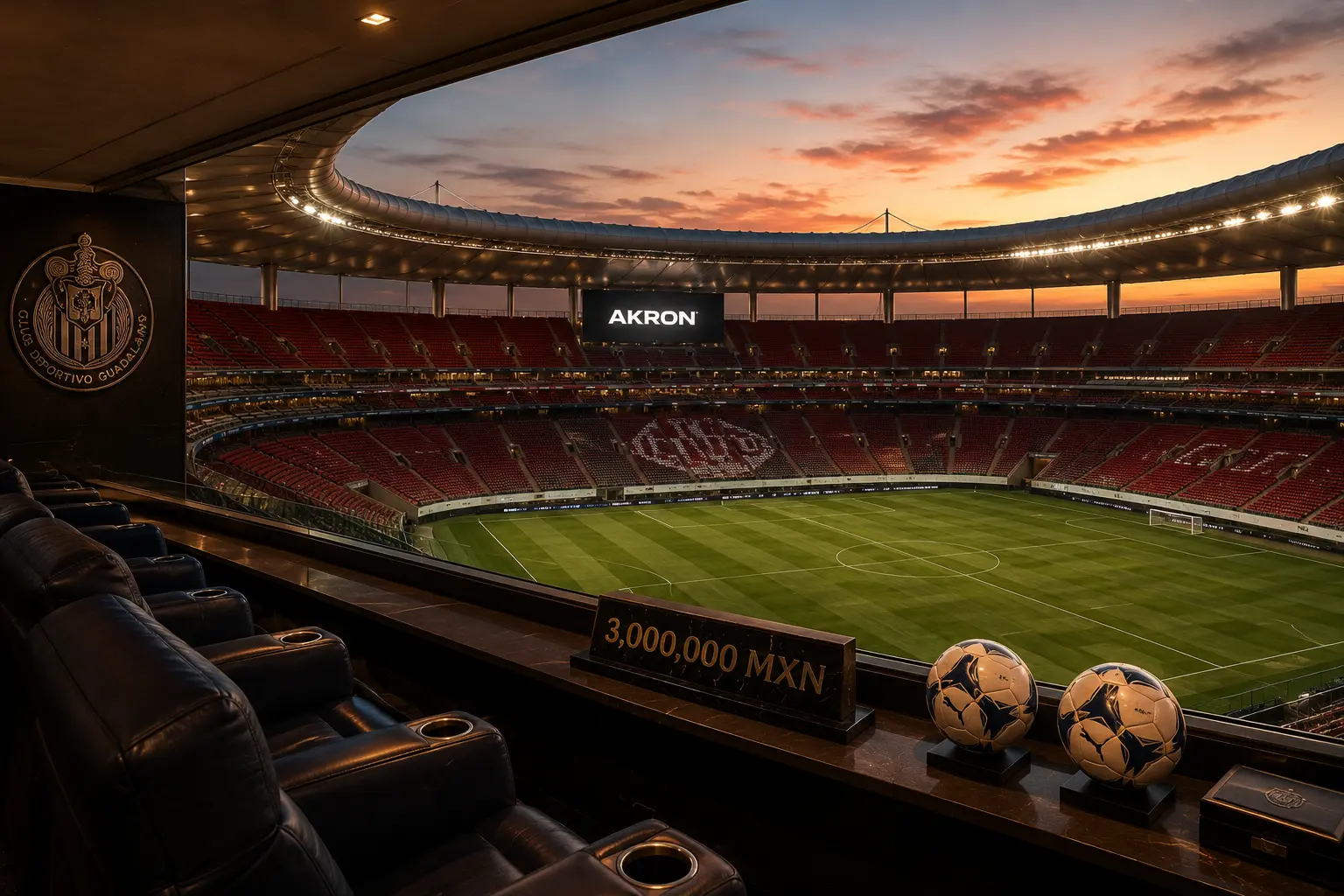 El Akron mantiene exclusividad con palcos de 3 millones de pesos.