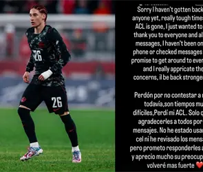 Marcelo Flores fuera del Mundial 2026 por ligamento cruzado roto