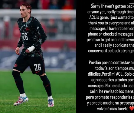Marcelo Flores fuera del Mundial 2026 por ligamento cruzado roto