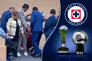 Diputada tira trofeo de Cruz Azul durante homenaje en Puebla
