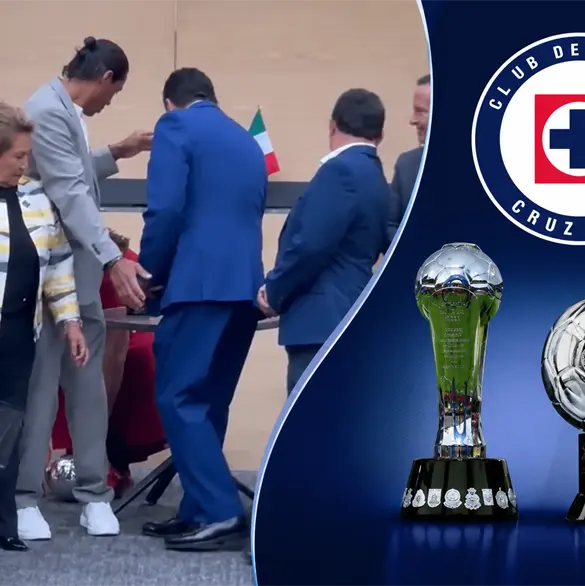 Diputada tira trofeo de Cruz Azul durante homenaje en Puebla