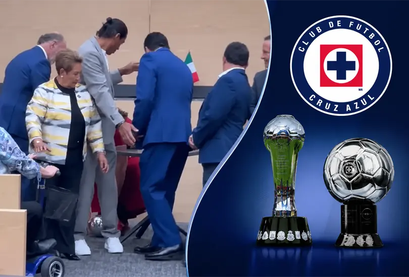 La diputada Gabriela Chumacero tir&oacute; accidentalmente el trofeo que reconoce a Cruz Azul como el mejor equipo de la temporada 2025-2026.