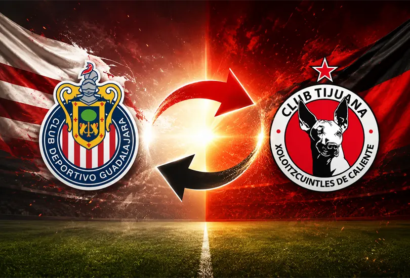 El intercambio entre Chivas y Xolos enfrenta experiencia contra juventud en la Liga MX. El intercambio entre Chivas y Xolos enfrenta experiencia contra juventud en la Liga MX.
