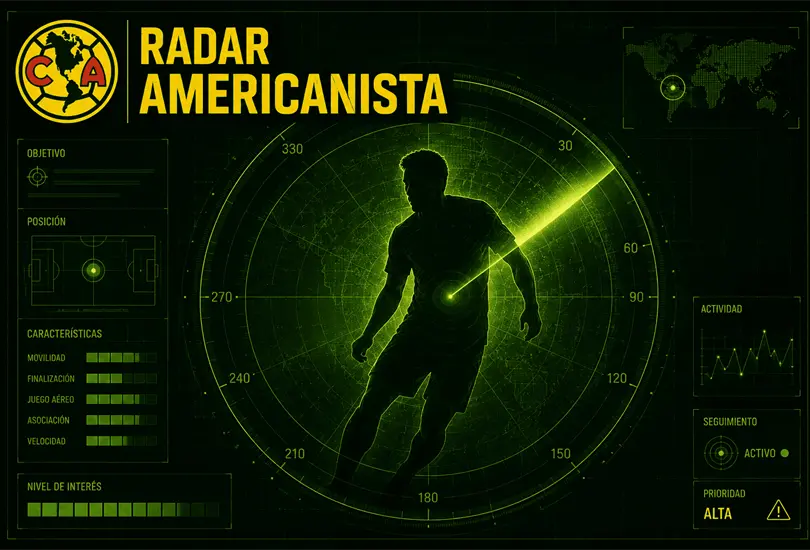 El radar americanista ilumina la silueta de Raúl Jiménez, símbolo del regreso que ilusiona. El radar americanista ilumina la silueta de Raúl Jiménez, símbolo del regreso que ilusiona.
