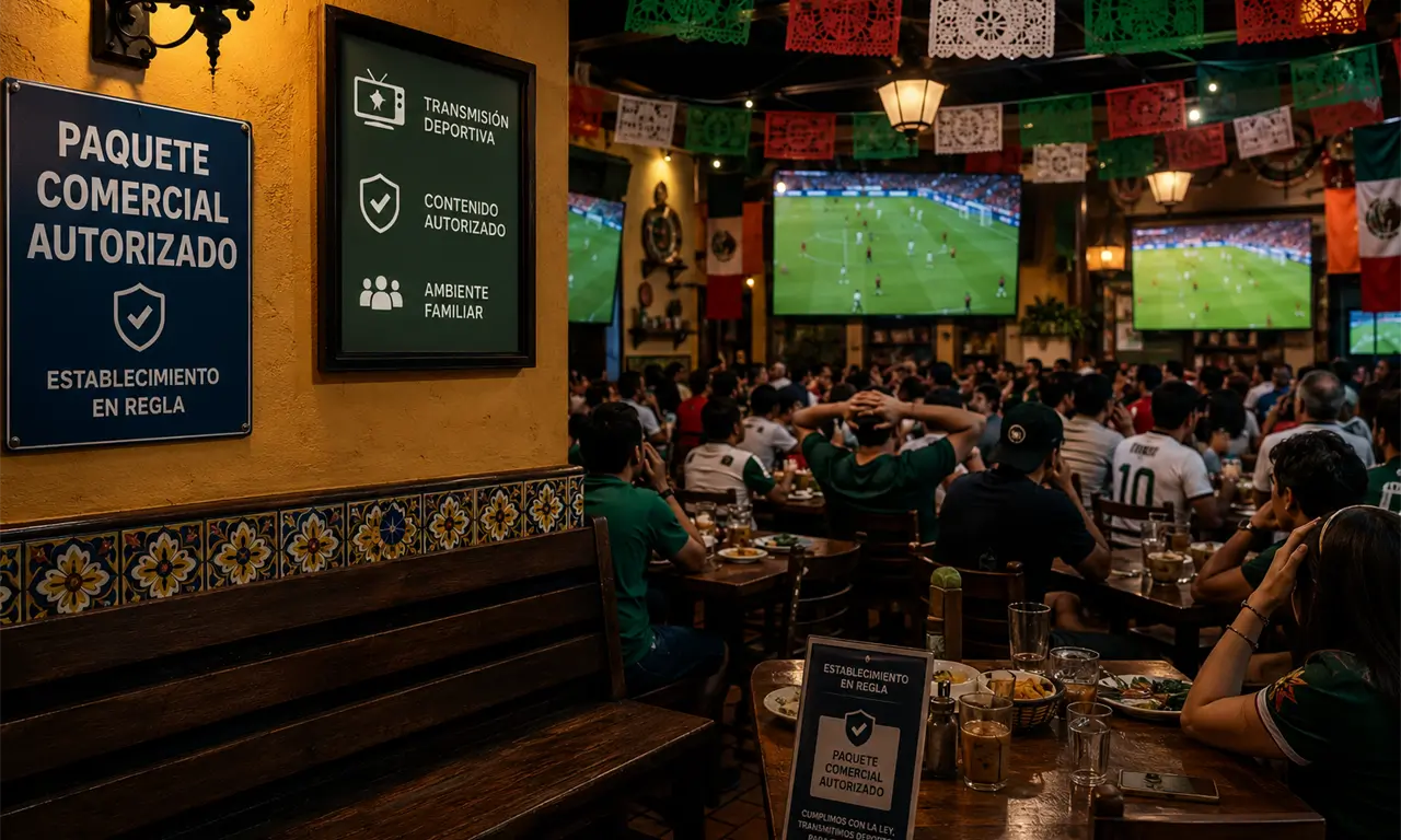  Restaurantes deben contratar paquetes comerciales y evitar logotipos oficiales para transmitir partidos. 