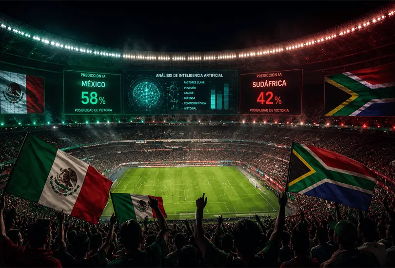 La inteligencia artificial anticipa triunfo de México en el debut mundialista ante Sudáfrica. La inteligencia artificial anticipa triunfo de México en el debut mundialista ante Sudáfrica.