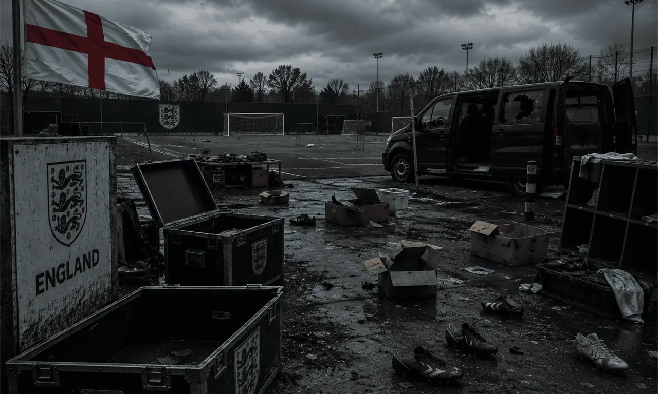  Botines y balones desaparecidos: Inglaterra amaneció con su base vacía en Kansas City tras un robo que golpea su preparación mundialista. 
