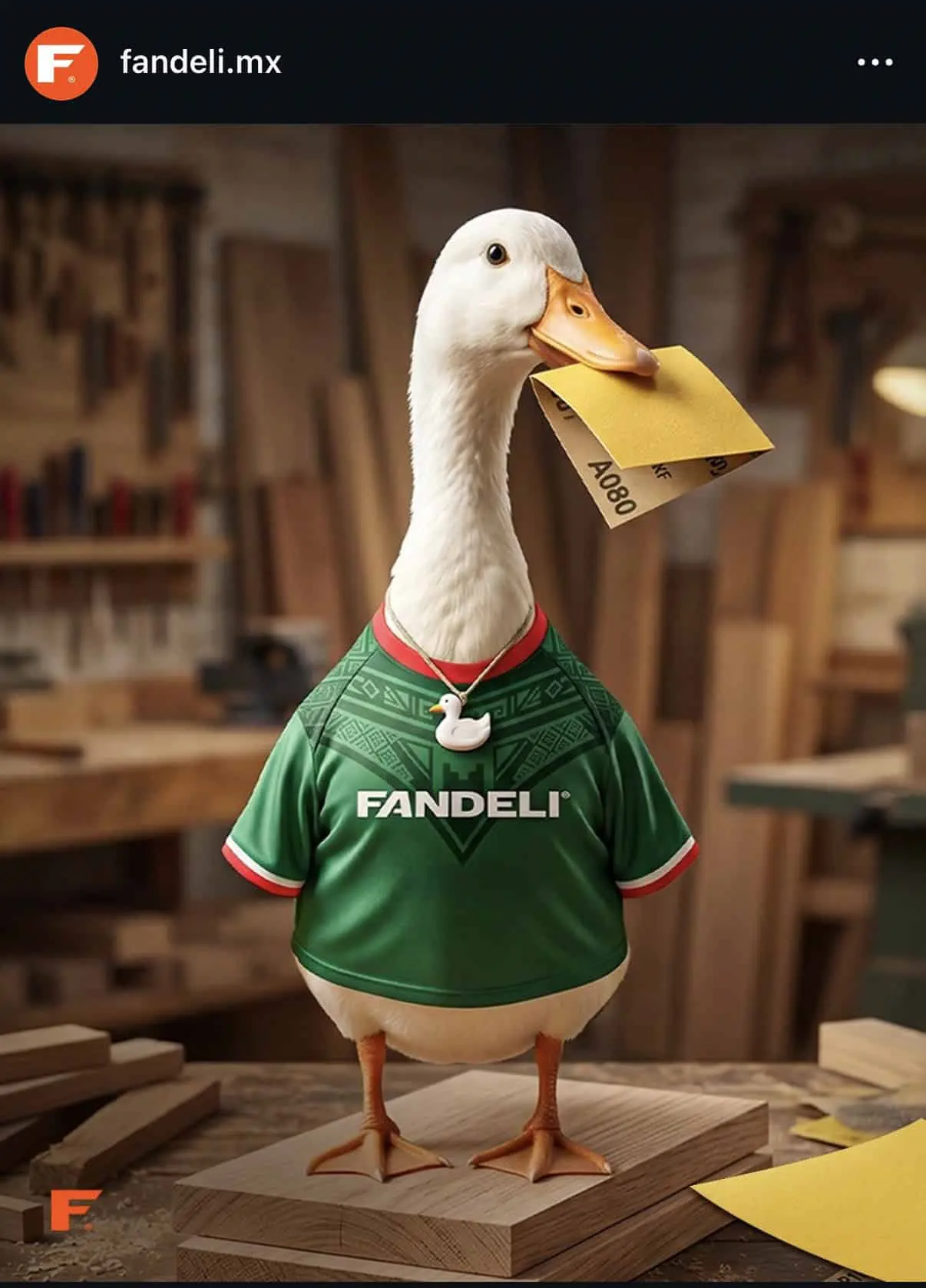 La imagen de Pato el Merlín en la publicidad de Fandeli La imagen de Pato el Merlín en la publicidad de Fandeli