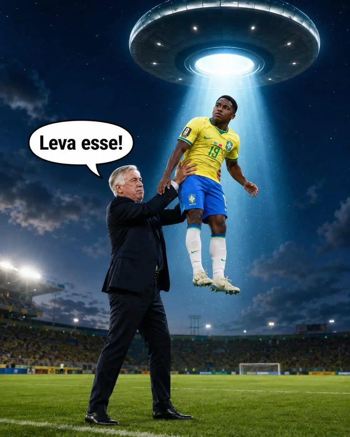 Ancelotti cambiando a Vini a y Neymar por Endrick