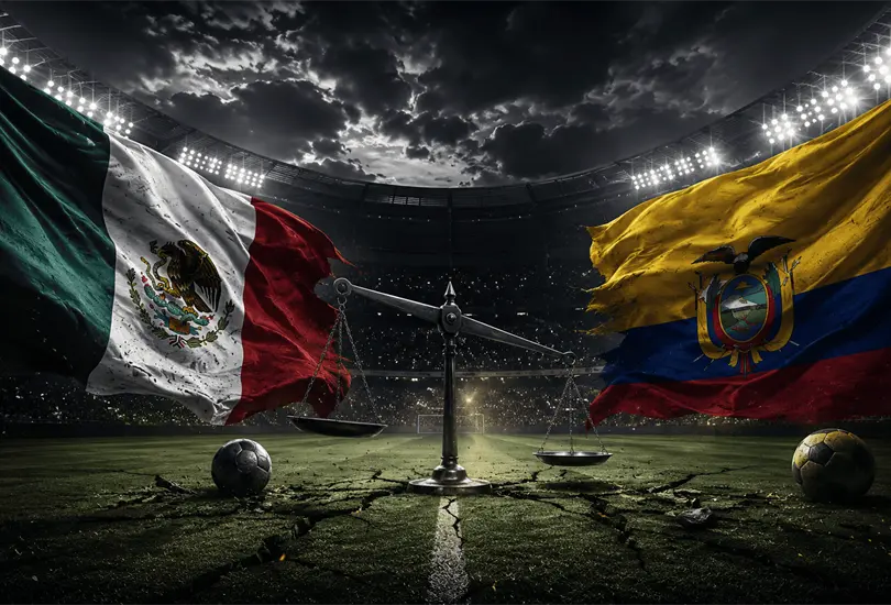 M&eacute;xico y Ecuador frente a frente: banderas, tensi&oacute;n y cuentas abiertas en Ciudad de M&eacute;xico.