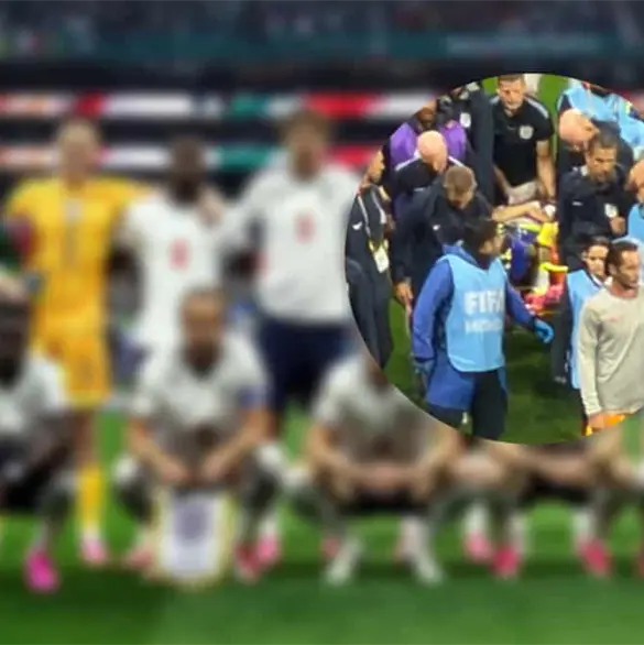 Jugador ingl&eacute;s se lesiona en plena celebraci&oacute;n tras eliminar a M&eacute;xico